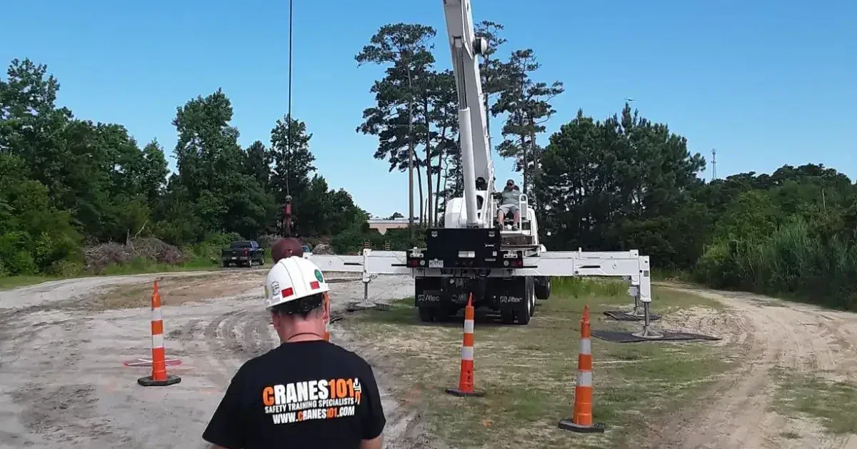 Boom truck removing a large coastal tree near a home in the Outer Banks with controlled lifting