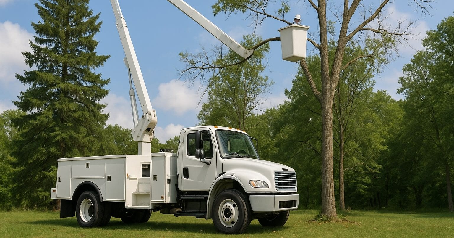 Crane or Bucket Truck for Tree Removal